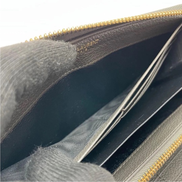 Saint Laurent Charcoal Wallet with Gold Accent - Picture 12 of 13